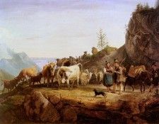 Gauermann Friedrich Almabtrieb. Gauermann, �������