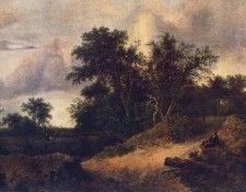 RUISDAEL Jacob Isaackszon van Landscape With A House In The Grove. ��������, ���� ���