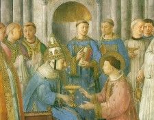 Fra Angelico The ordination of St Lawrence, 1450s, Chapel o. ,    F