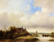 Spohler Jan Jacob Travellers On A Path Haarlem In The Distance. Spohler, �� ���� Coenraad