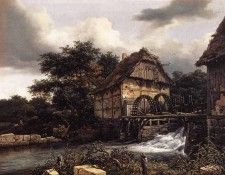 RUISDAEL Jacob Isaackszon van Two Water Mills And Open Sluice. ,  