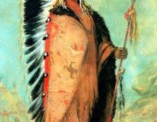Gc 0002 Chief Black Rock a Plains Indian wearing Eagle feathers and Buffalo robe sqs. ������, ������