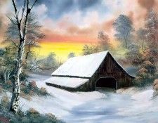 bob ross csg032 barn at sunset. ����, ���