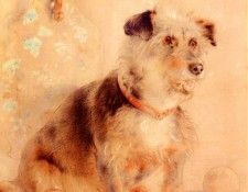 Huggins William Terrier Seated Before A Canton Famille Rose Vase. �������, ������ ����