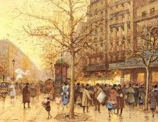 Galien Laloue Eugene A Paris Street Scene. ,  Laloue
