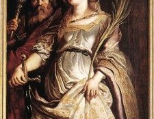 Rubens Raising of the Cross Sts Eligius and Catherine. ,  
