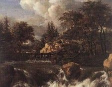 RUISDAEL Jacob Isaackszon van Waterfall IN A Rocky Landscape. ��������, ���� ���