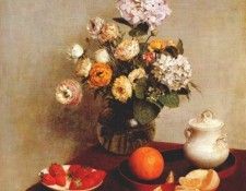 Fantin-Latour Still Life- Vase Of Hydrangeas And Ranunculus 1866. ������-�����, �����-����-���-������