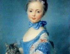 kb Perronneau Jean-Baptiste-A Girl with a Kitten. Perronneau ���