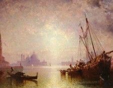 Unterberger Franz Richard (Belgian) 1838-1902 VENISE-VUE DE S.GEORGE OC 82.5by70. �����������, ����� ������