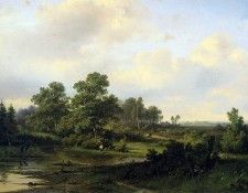 Kluyver Pieter Lodewijk Fisher at a river Sun. , 