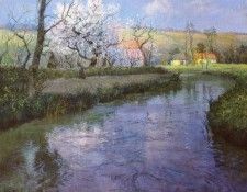 Thaulow Frits A French River Landscape. Thaulow 