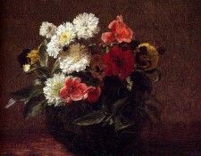 Fantin Latour Henri Flowers In A Clay Pot. ������-�����, �����-����-���-������