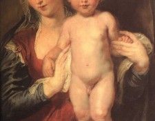Rubens Madonna in a Garland of Flowers, detail, 1616, Alte P. ,  