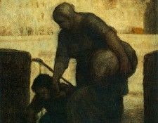 Daumier Laveuse au Quai dAnjou, c. 1860  Oil on wood panel,. �����, �����