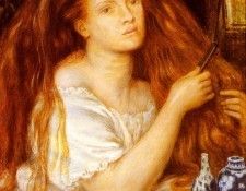 Rossetti Dante Gabriel Woman Combing Her Hair. ,  