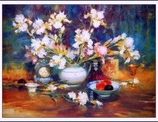 bs-flo- John Michael Carter- White Iris Stilllife. ,  