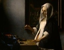 VERMEER WOMAN HOLDING A BALANCE DETALJ 1 NGW. Vermeer, Johannes