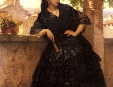 Giraud Eugene Pierre Francois A Spanish Beauty With A Fan. ,   