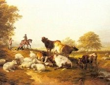 Cooper Thomas Sidney Cattle And Sheep Resting In An Extensive Landscape. ����� ����� ������