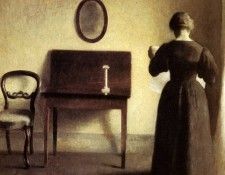 Hammershoi Vilhelm A Lady Reading In An Interior. Hammershoi, 