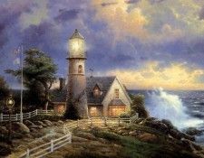 JLM-Thomas Kinkade-A Light in the Storm.  