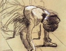 Degas Edgar Seated Dancer Adjusting Her Shoes. , --