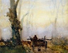 Weissenbruch Jan Man on a cart in wood Sun. Weissenbruch,  