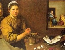 Kithchen Scene with Christ in the House of Mary and Martha. ,    