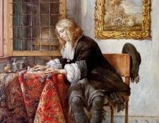 Schouman Aert Gentleman writng a letter Sun. Schouman, 