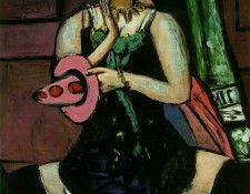 Beckmann,Max Columbine (Carnival mask, green, violet and pin. , 