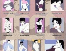 3X Patrick Nagel Index 02. , 