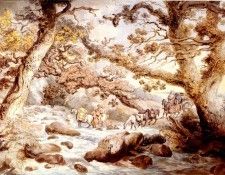 Rowlandson Thomas Fording The River Camel  Cornwall. , 