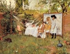 Chase William Merritt The Open Air Breakfast aka The Backyard Breakfast Out of Doors. ����, ������ �������