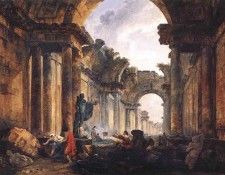 ROBERT Hubert Imaginary View Of The Grande Galerie In The Louvre In Ruins. ������ �������