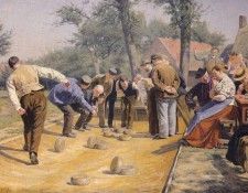 Cogghe Remy A Game Of Bowls In The Village Square. Cogghe, 