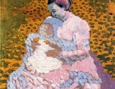 Amiet Cuno Mother and child on a meadow Sun. Amiet, 