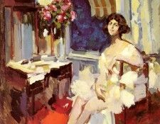 Korovin Constantin Alexeievitch A Ballerina In Her Boudoir.   