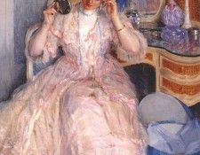 frieseke lady trying on a hat 1909. Frieseke, ������� ����