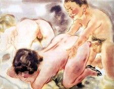 erotic art csg052 three figures-george grosz. , 