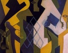 Gris Harlequin at a table, 1919, 101x65 cm, Morton G. Neuman. , 