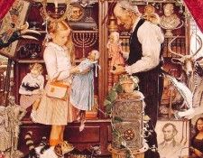 April Fool Girl with Shopkeeper. Рокуэлл, Норман