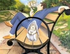 beryl cook csg004 the park bench. , Beryl