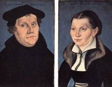 CRANACH Lucas the Elder diptych With The Portraits Of Luther And His Wife. ,  