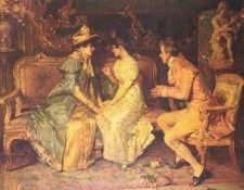 Catala Luis Alvarez 1836 to 1901 The Suitor O C 47 by 62.9cm. , Luis Alvarez