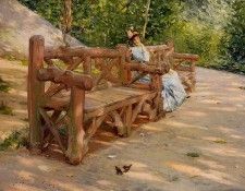 Chase William Merritt Park Bench aka An Idle Hour in the Park Central Park. ����, ������ �������