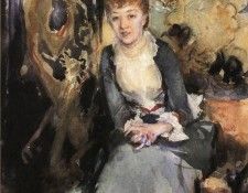 Sargent John Singer Miss Reubell Seated in Front of a Screen. ,  
