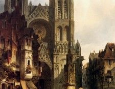 Verveer Salamon Leonardus view wtih a cathedral Sun . , Salomon 