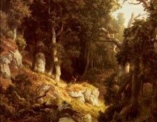 Kessler August A Deer In A Woodland Clearing. , 