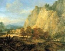 Eeckhout van den Gerbrand Mountainous landscape Sun. Eeckhout,   Gerbrand